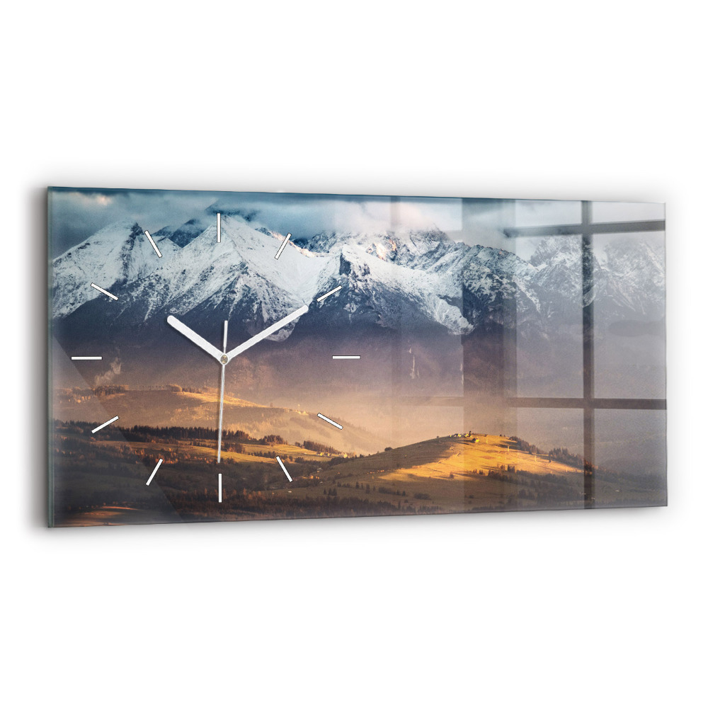 Zegar szklany Tatry zimą panorama górska