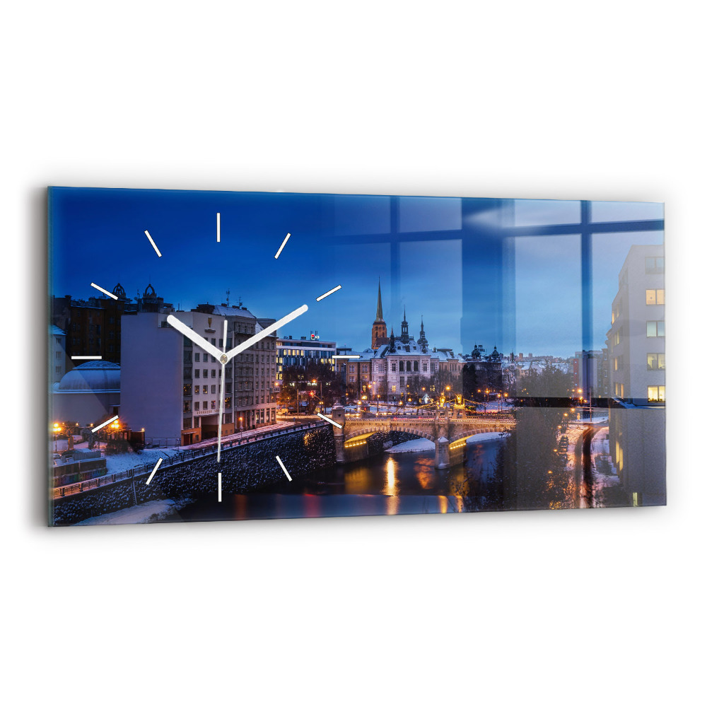 Zegar szklany Panorama miasta Pilzno