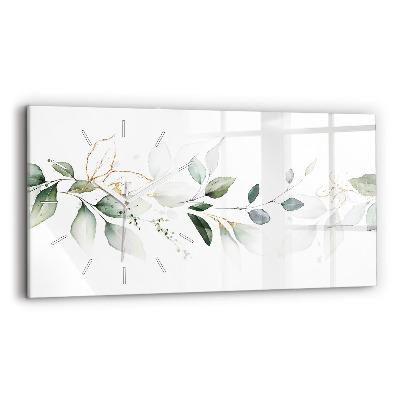 Zegar szklany Abstrakcja liście