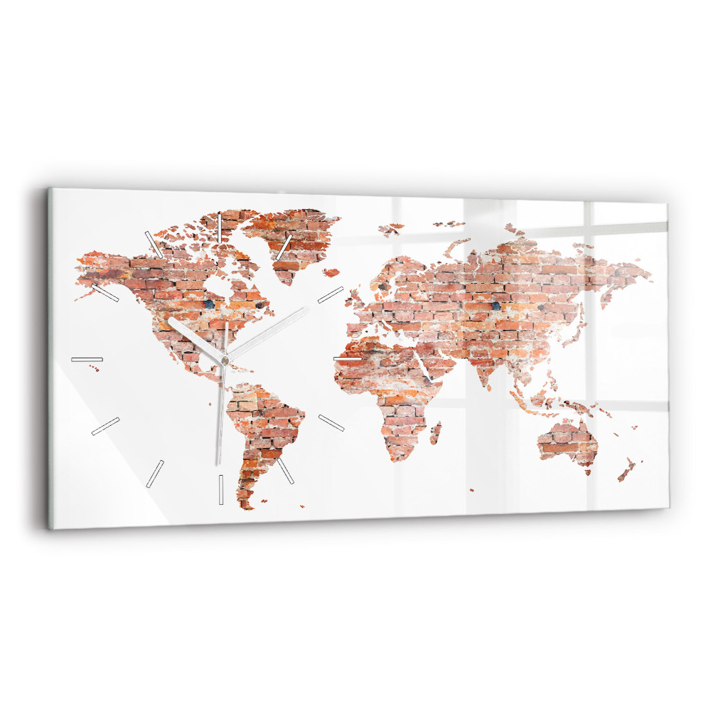 Zegar szklany Stara mapa z cegły