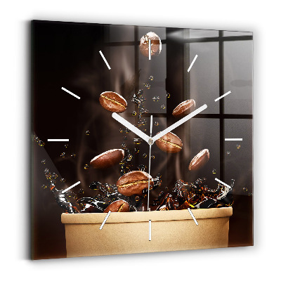 Zegar szklany Gorąca kawa