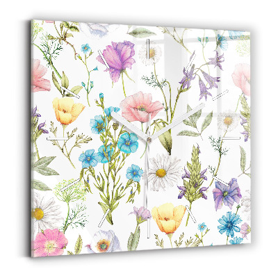 Zegar szklany Kompozycja Kwiatów