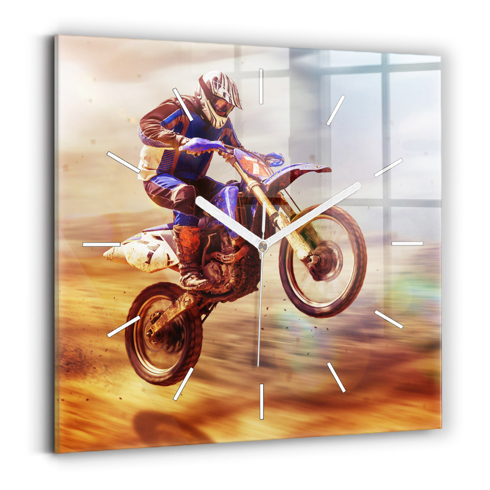 Zegar szklany Motocross Enduro
