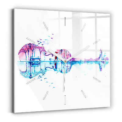 Zegar szklany Wiolonczela park jezioro