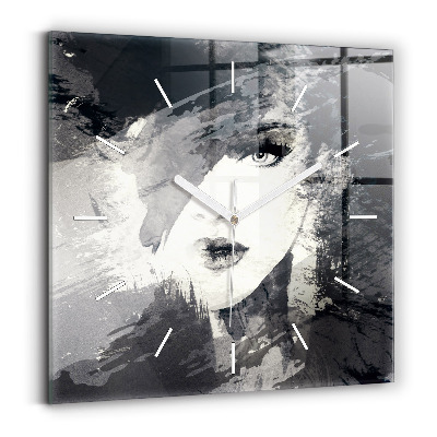 Zegar szklany Kobieta – akwarele