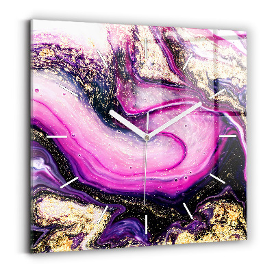 Zegar szklany Abstrakcja marmur