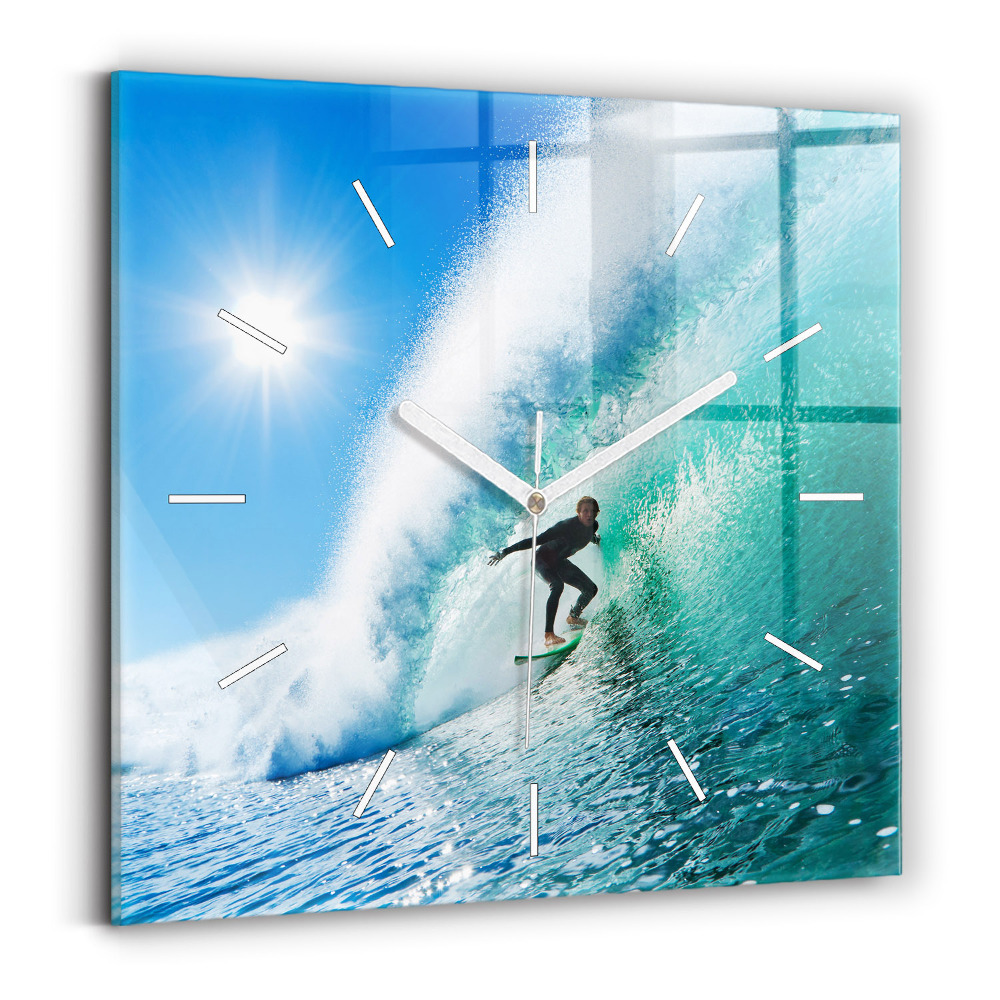 Zegar szklany Surfing na Hawajach