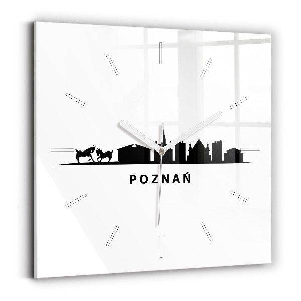 Zegar szklany Poznań panorama grafika