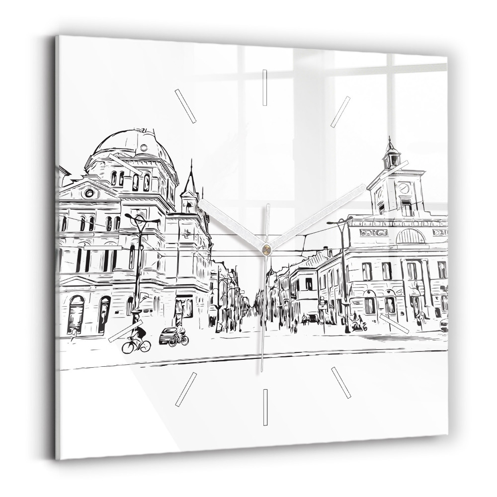 Zegar szklany Ilustracja miasta Poznań