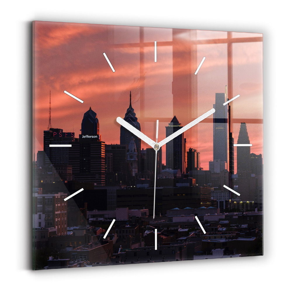 Zegar szklany Panorama miasta Philadelphia