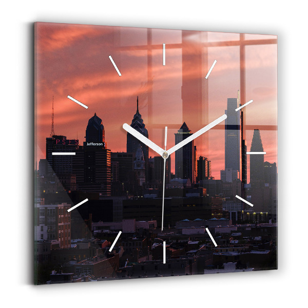 Zegar szklany Panorama miasta Philadelphia