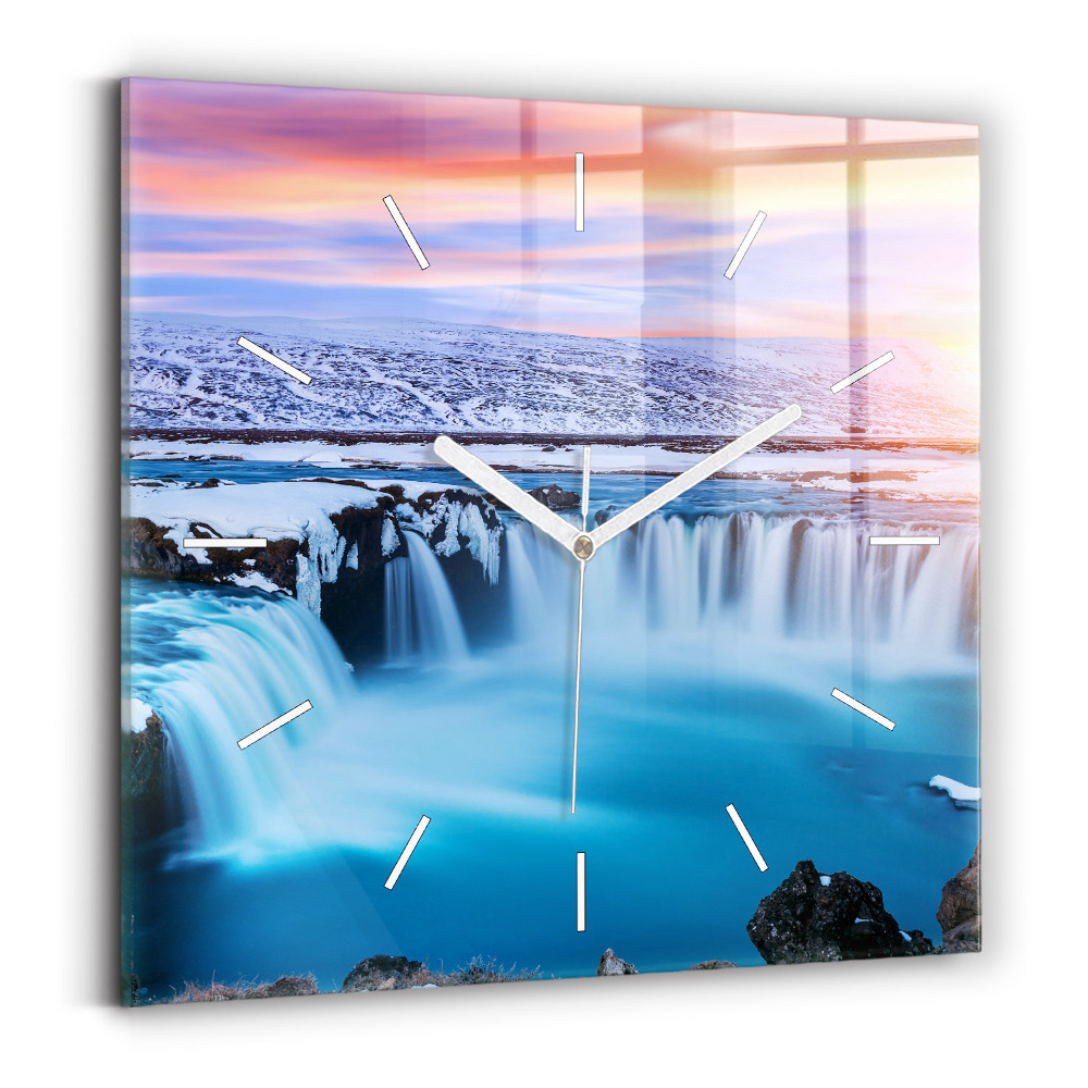 Zegar szklany Wodospad Godafoss Islandia