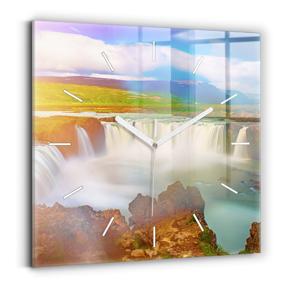 Zegar szklany Godafoss na Islandii