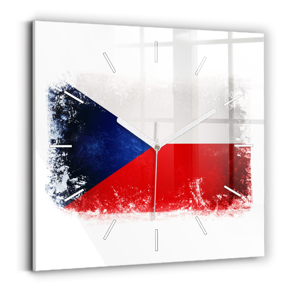 Zegar szklany Flaga Czech