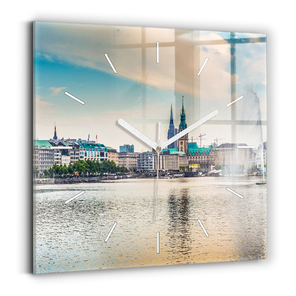 Zegar szklany Binnenalster w Hamburgu