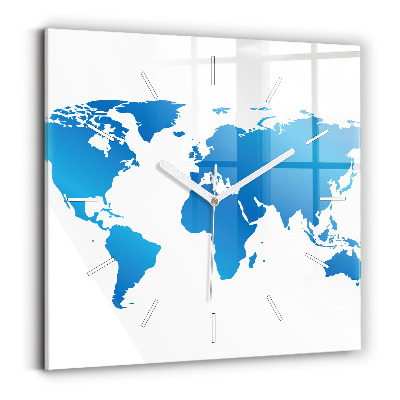 Zegar szklany Mapa świata