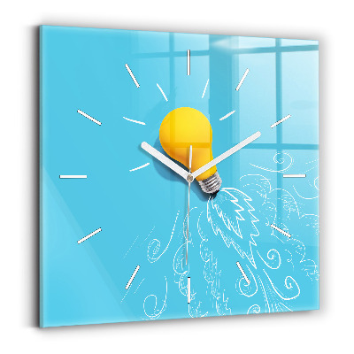 Zegar szklany Żarówka rysunek