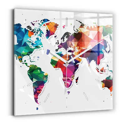 Zegar szklany Mapa świata trójkąty