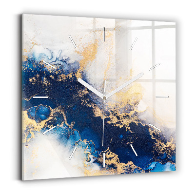 Zegar szklany Marmur wzór