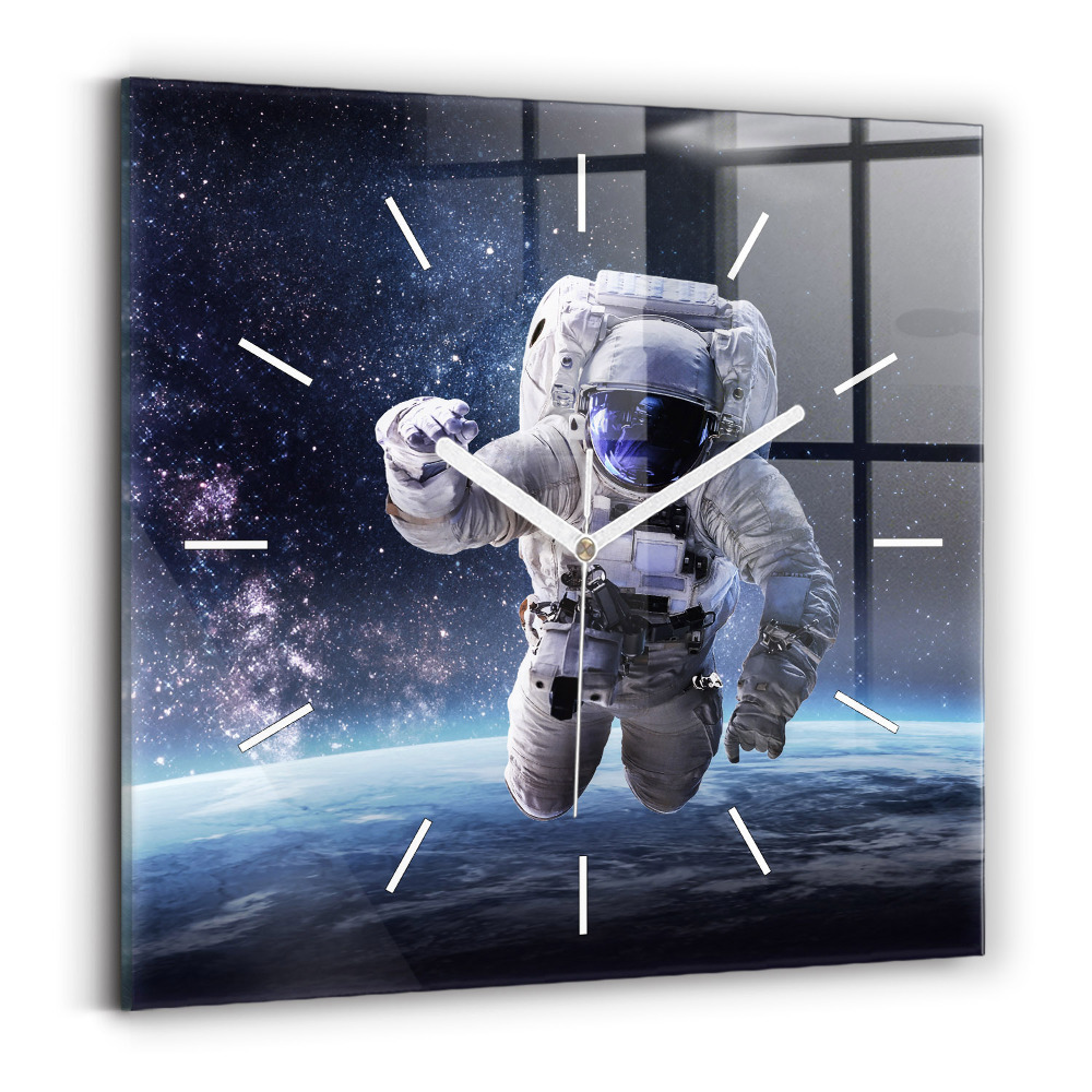 Zegar szklany Astronauta nad ziemią