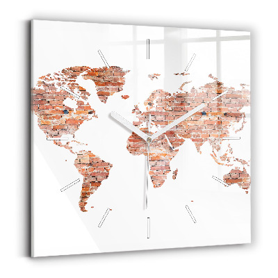 Zegar szklany Stara mapa z cegły