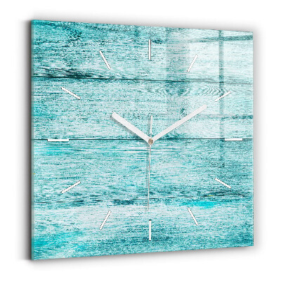 Zegar szklany Niebieskie stare drewno