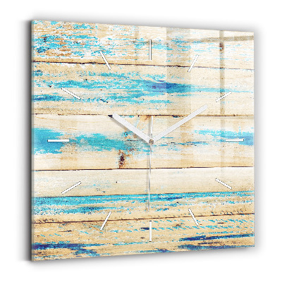 Zegar szklany Porysowane drewno