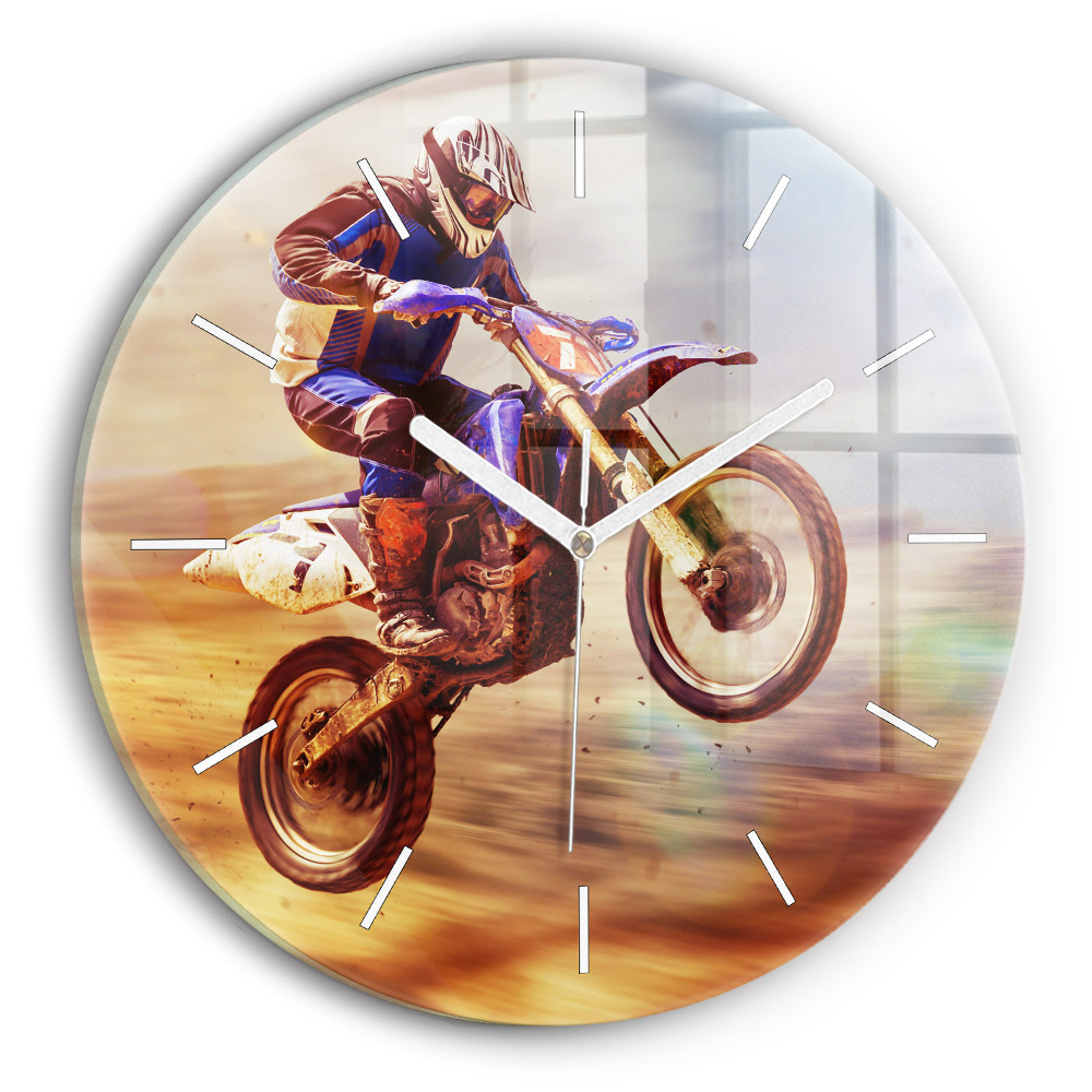Zegar szklany Motocross Enduro