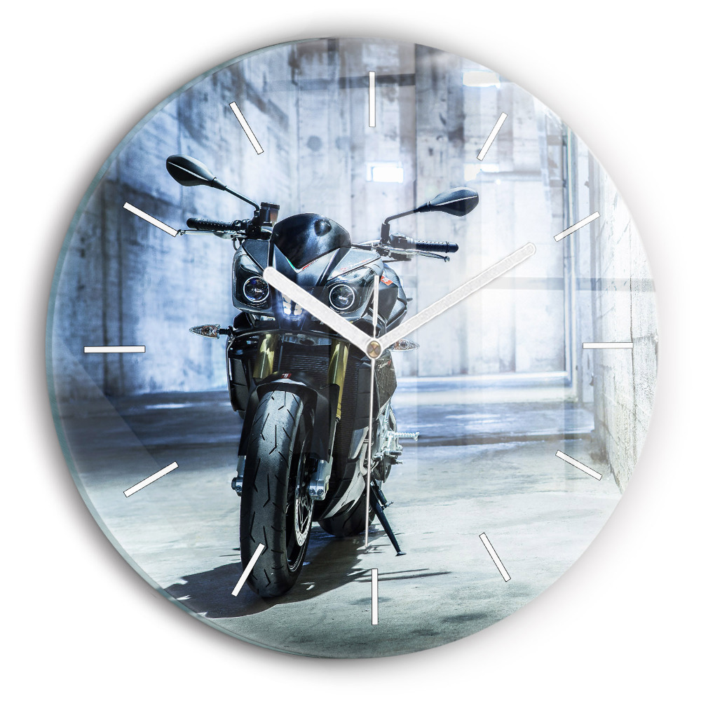 Zegar szklany Motocykl w alejce