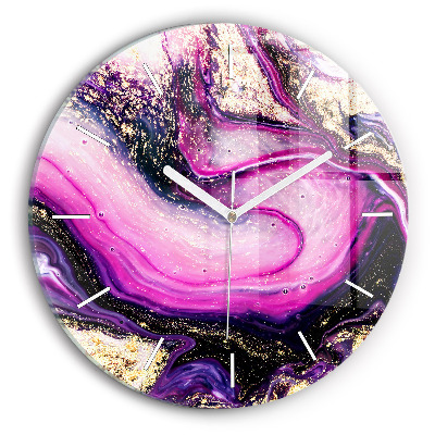 Zegar szklany Abstrakcja marmur