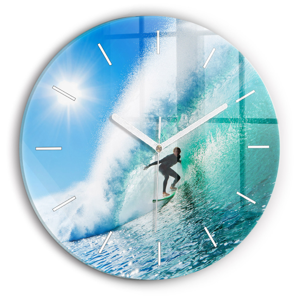 Zegar szklany Surfing na Hawajach