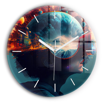 Zegar szklany Futurystyczny świat