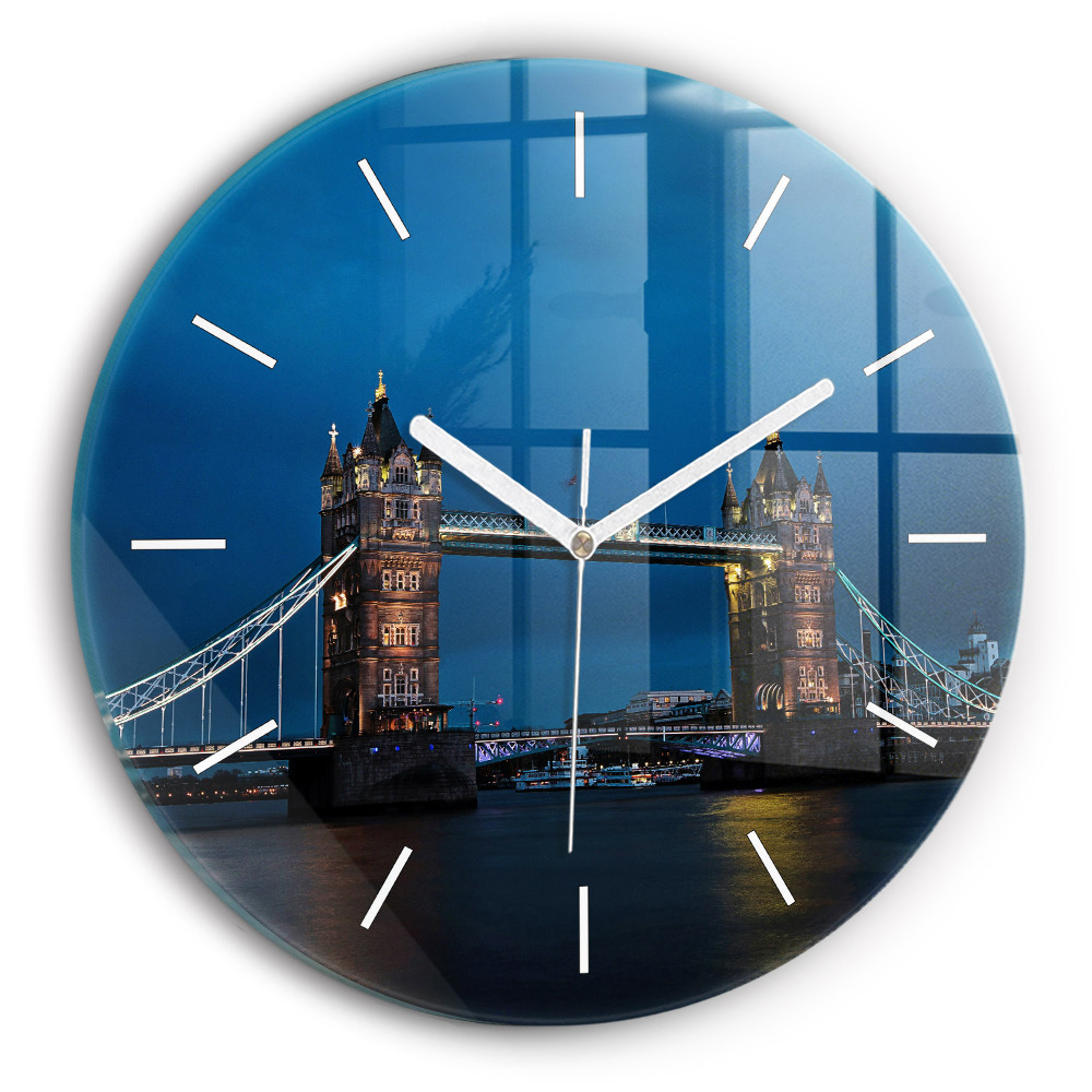Zegar szklany Tower Bridge Londyn nocą