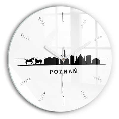 Zegar szklany Poznań panorama grafika