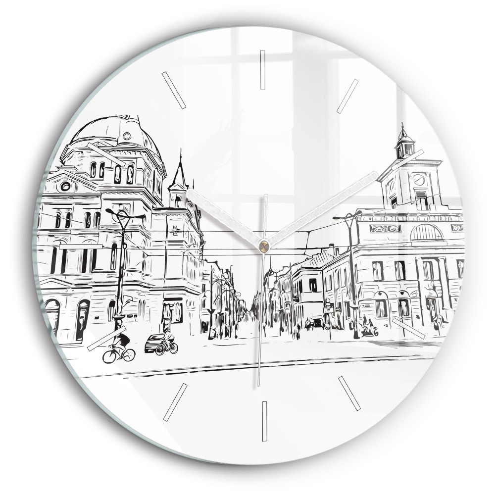 Zegar szklany Ilustracja miasta Poznań