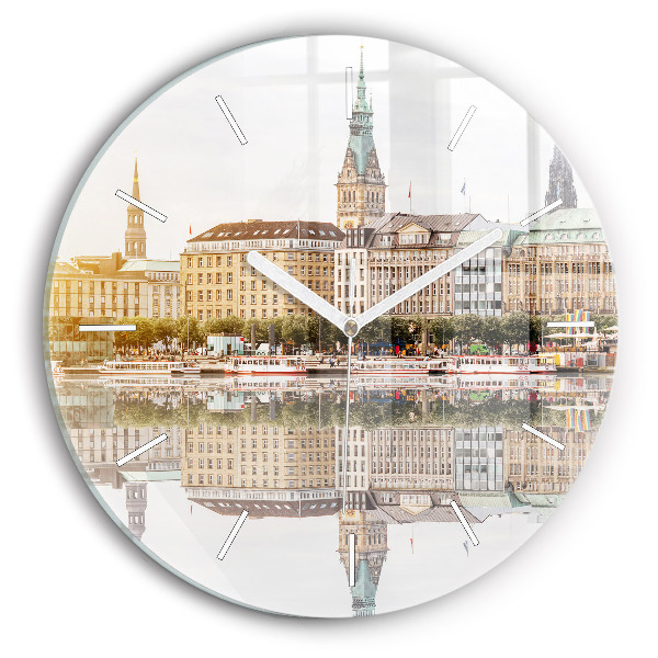 Zegar szklany Rzeka Hamburg Niemcy