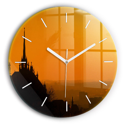 Zegar szklany Widok na katedrę Brno
