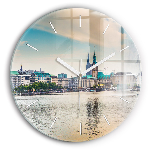 Zegar szklany Binnenalster w Hamburgu
