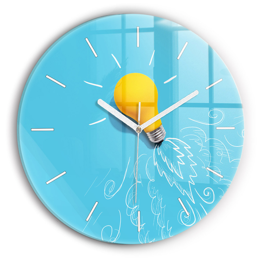 Zegar szklany Żarówka rysunek