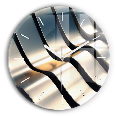 Zegar szklany Srebrny wzór