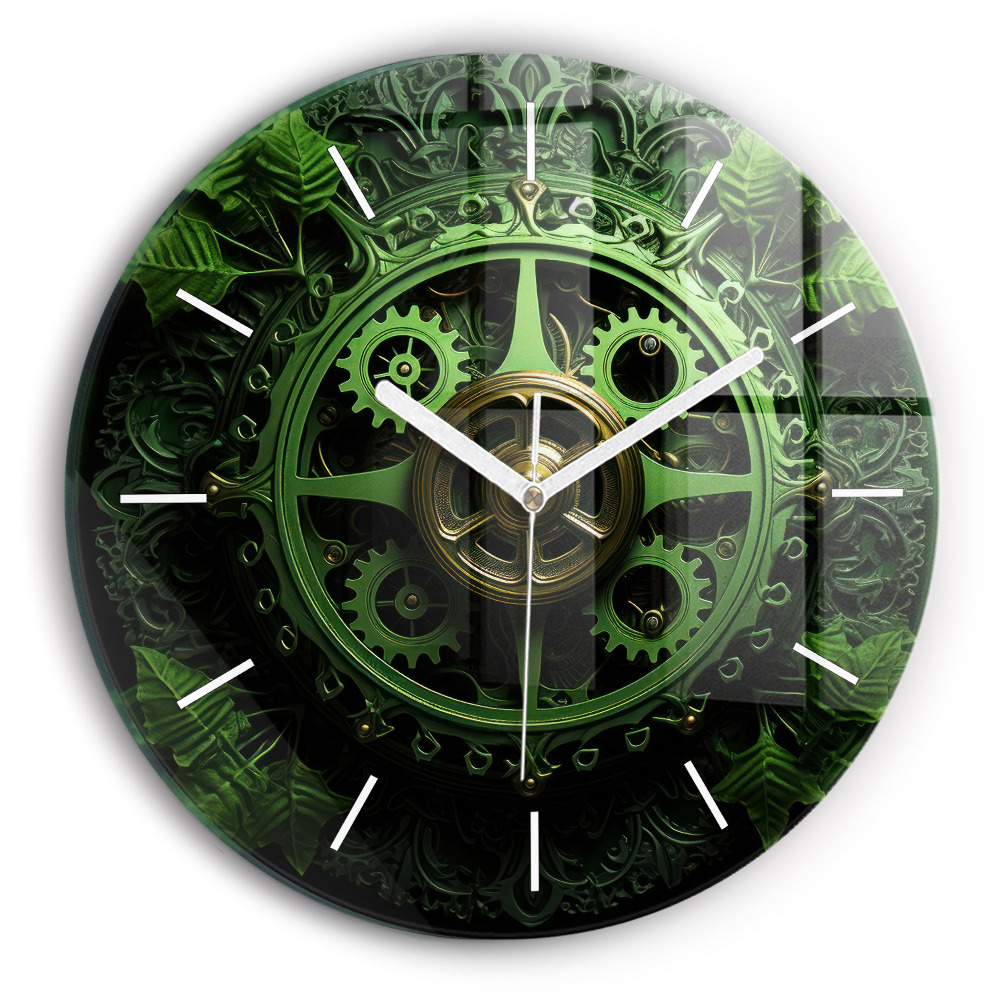 Zegar szklany Zielony mechanizm