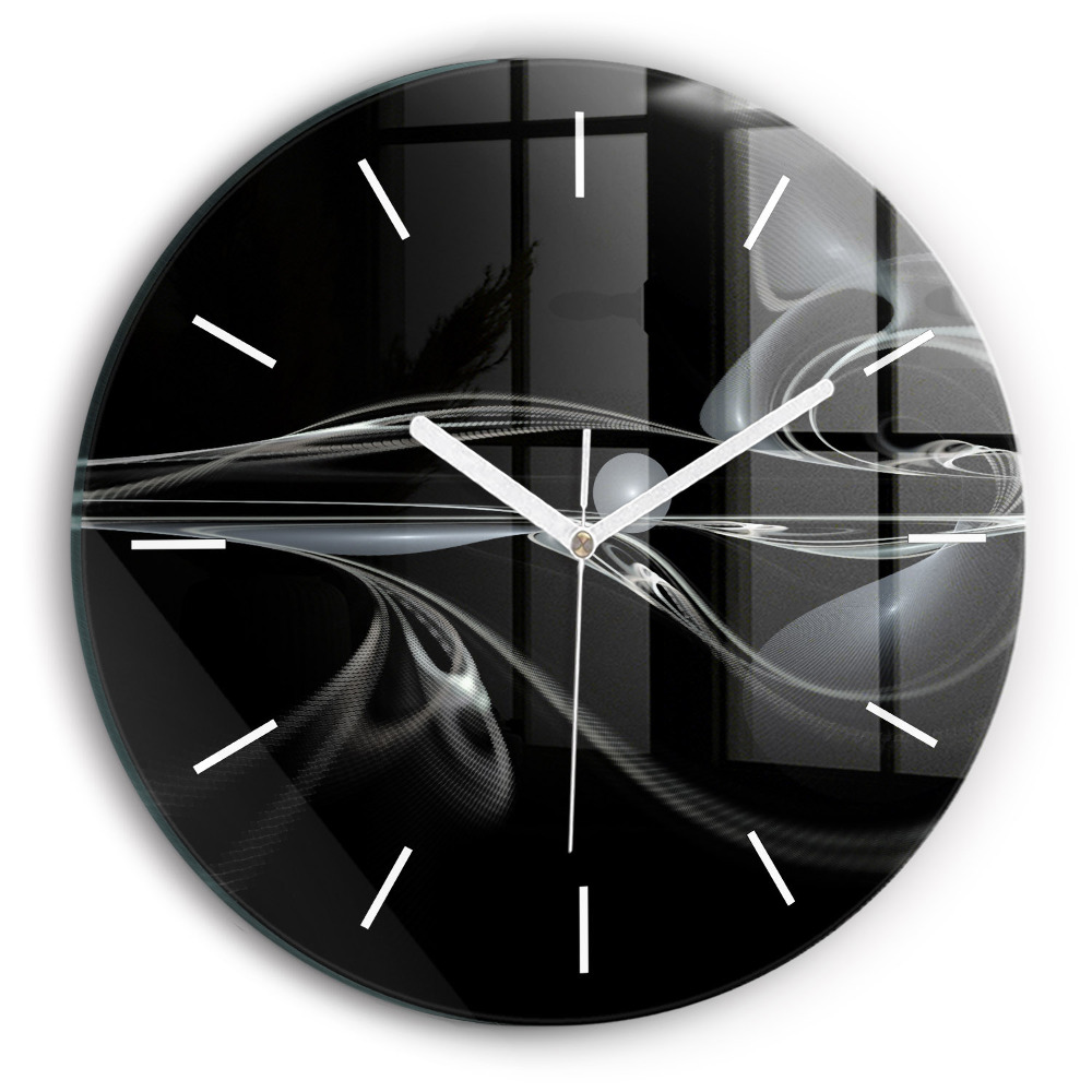 Zegar szklany fi30 Dym abstrakcyjny