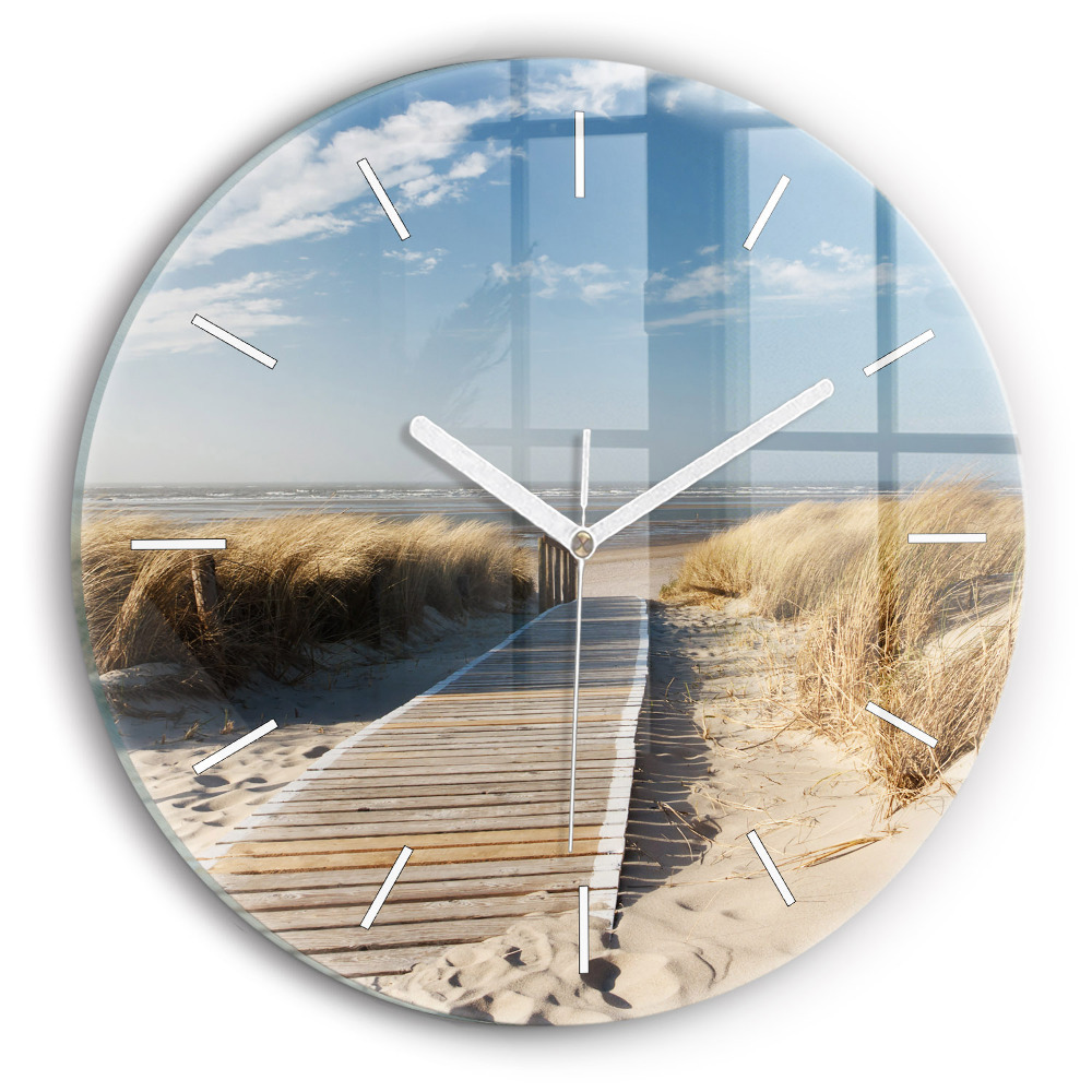 Zegar szklany fi30 Widok na plażę