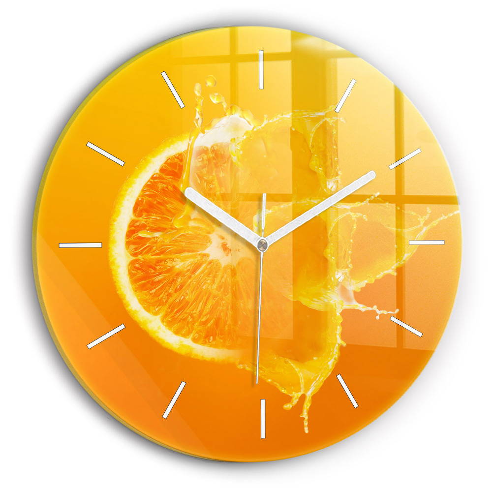 Zegar szklany fi30 Pomarańcza
