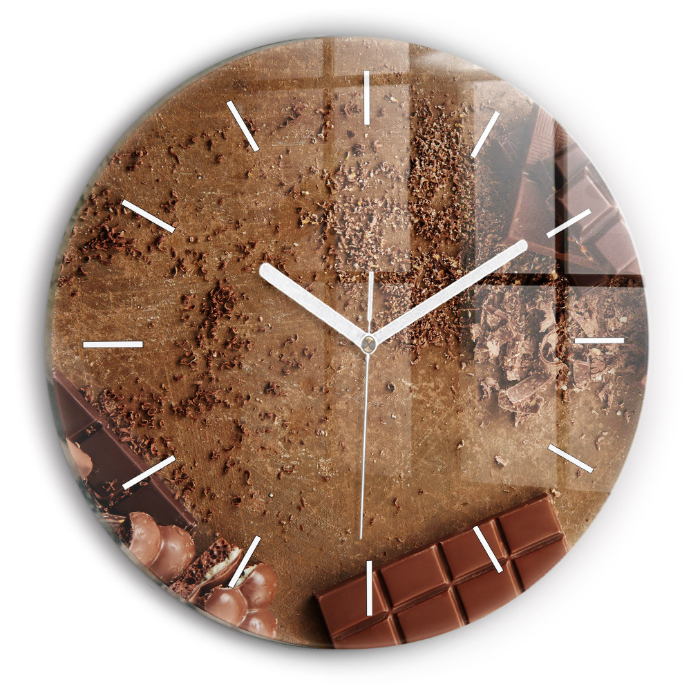 Zegar szklany fi30 Tabliczki czekolady