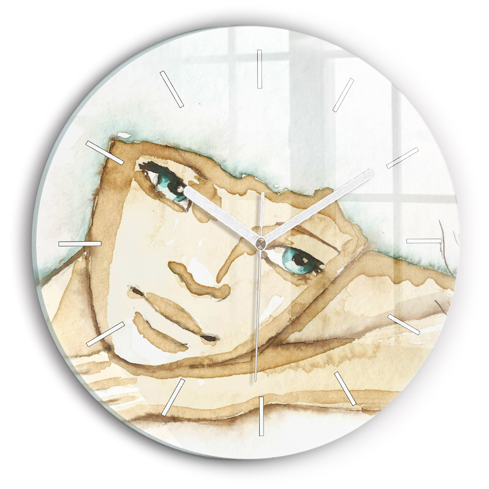 Zegar szklany fi30 Portret kobiety