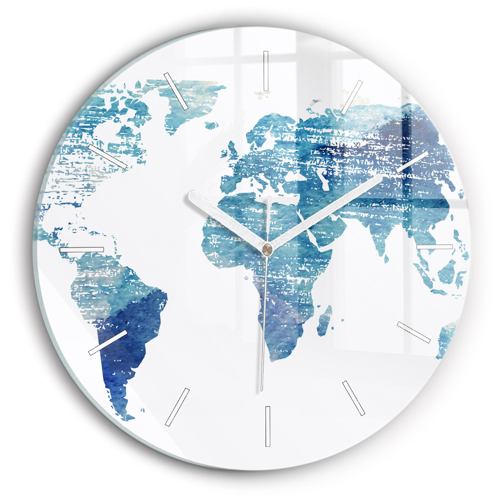 Zegar szklany fi30 Mapa świata