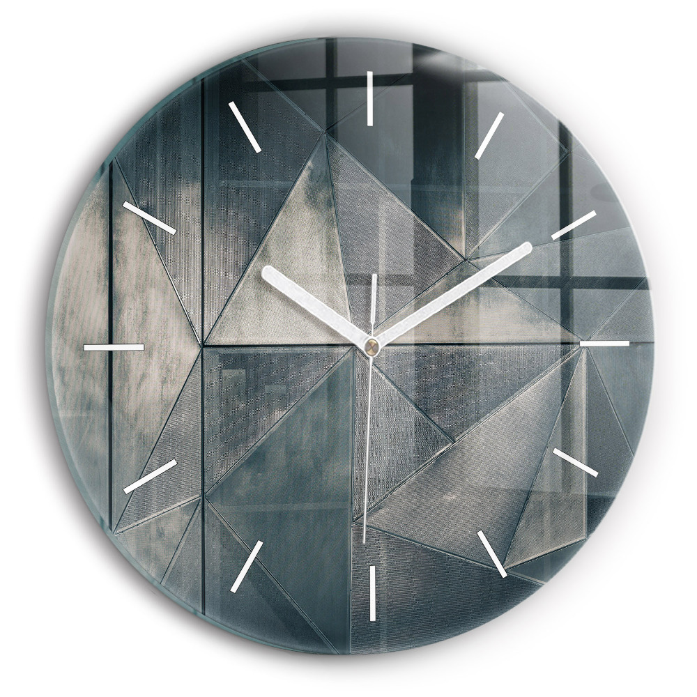 Zegar szklany fi30 Metalowa abstrakcja trójkąty