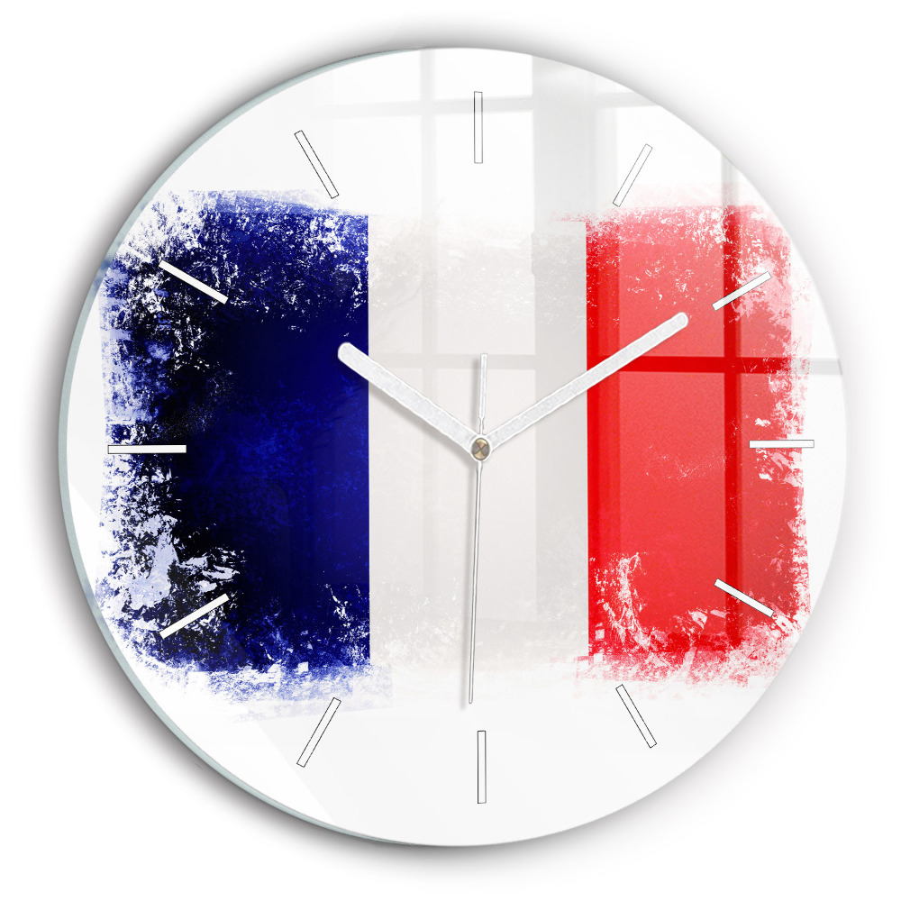 Zegar szklany fi30 Flaga Francji