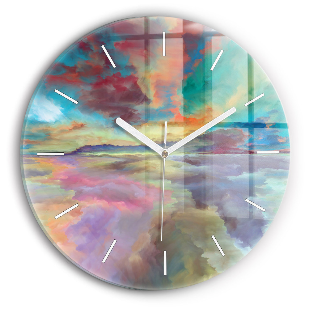 Zegar szklany fi30 Abstrakcyjny pejzaż